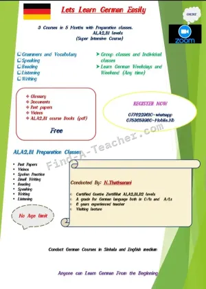 German A1,A2,B1,B2 levels and A1, A2, B1, B2 reparation classes,A/Ls, O/Ls, grade 1-5, 6-10 class