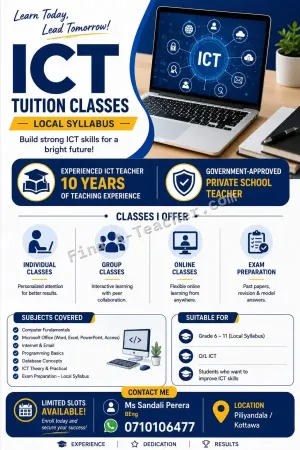 ICT classes for grade 6 - 11