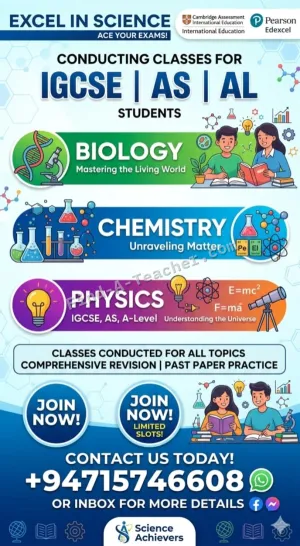 Online and Physical Classes - IGCSE / AS / AL