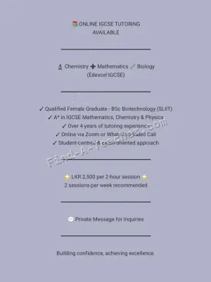 📚 Online IGCSE Tutoring Available