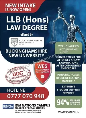 LLB (Hons) from Buckinghamshire New University, UK