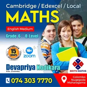 O/L Maths in English Medium - Edexcel, Cambridge, Local